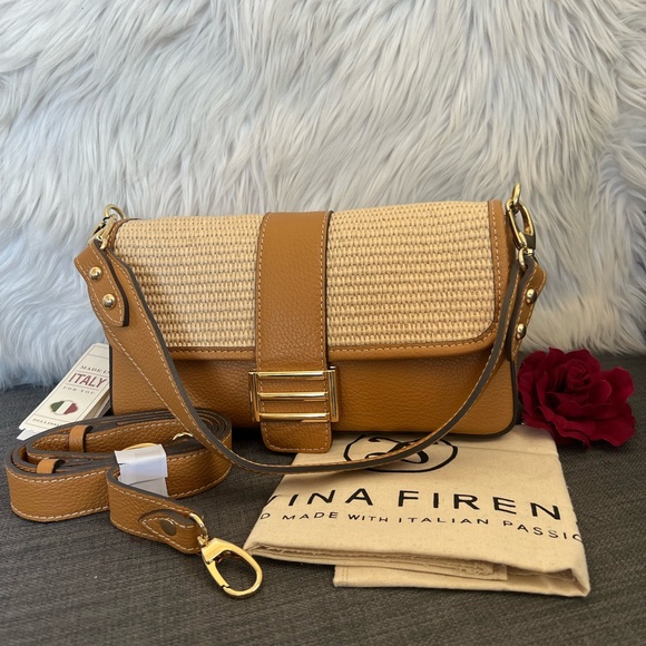 NWT DIVINA FIRENZE LEATHER CROSSBODY FLAP BAG - Picture 4 of 14
